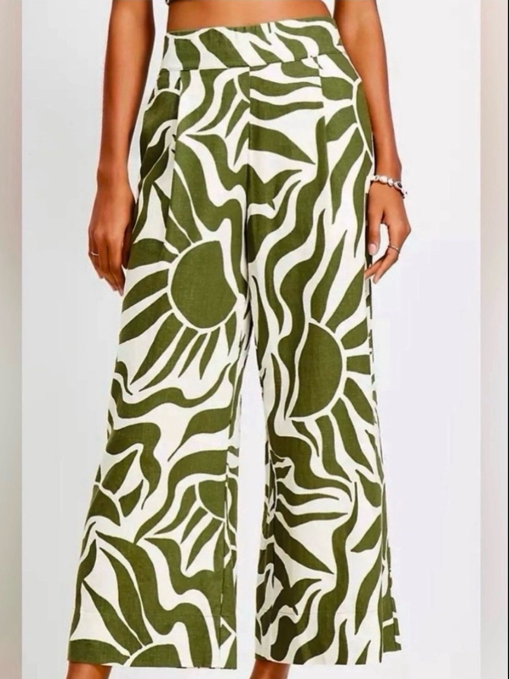 LOFT Beach Linen Blend Sunny Wide Leg Pant